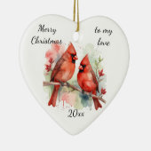 Décoration En Céramique Customize Dated Cardinal to my Love (Droite)