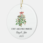 Décoration En Céramique customized Photo first christmas married (Gauche)