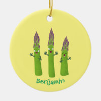 Cute asperges chantant un trio végétal dessin anim