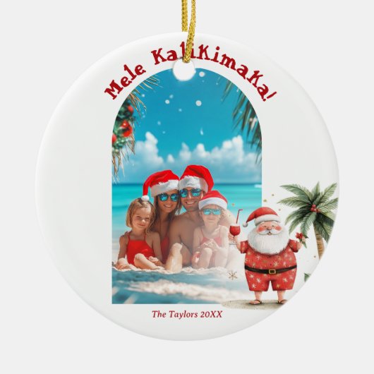 Décoration En Céramique Cute Beach Hawaii Mele Kalikimaka (Devant)