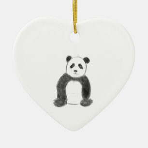 Décoration En Céramique Cute black and white panda sketch
