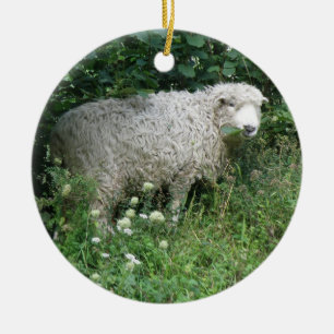 Décoration En Céramique Cute Blanc Fluffé Manger Manger Mange