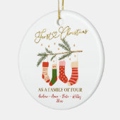 Décoration En Céramique Cute Boho First Christmas Family of Four (Gauche)