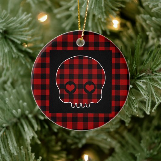 Décoration En Céramique Cute Buffalo Plaid Crull (Arbre)