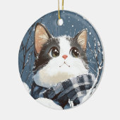 Décoration En Céramique Cute cat cozy winter snow (Gauche)