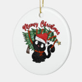 Décoration En Céramique Cute Chat Meow Noël Funny Animal (Gauche)