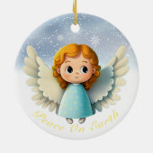 Décoration En Céramique Cute Cherub Baby Girl Angel, Peace On Earth 👼🏻🎄 (Dos)