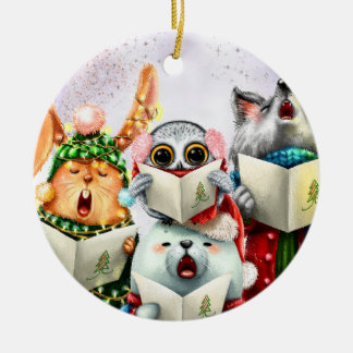 Décoration En Céramique Cute Choir Animaux Enseignant Céramique de Noël