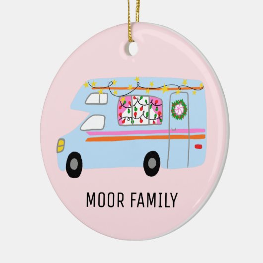 Décoration En Céramique Cute Christmas Camper RV Vacances PERSONNALISÉ (Gauche)