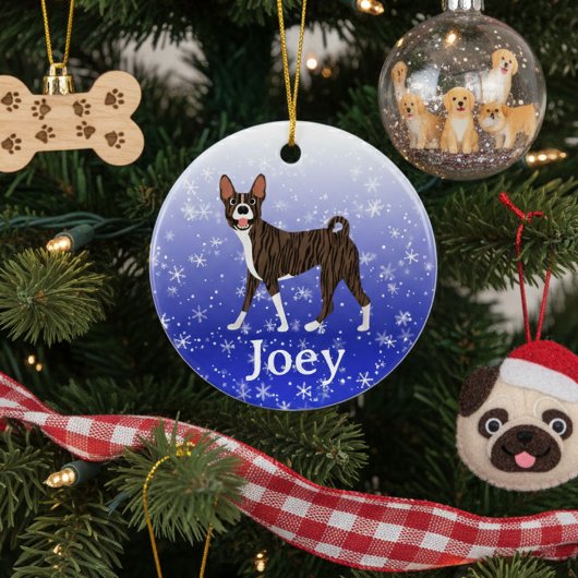 Décoration En Céramique Cute Christmas Personalized  Basenji Brindle