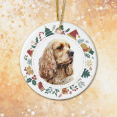 Décoration En Céramique Cute Cocker Spaniel Christmas Images Wreath
