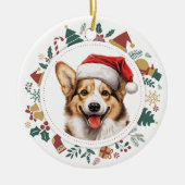 Décoration En Céramique Cute Corgi Chien Noël Images Wreath (Devant)