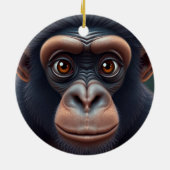 Décoration En Céramique Cute Crazy Funny Chimpanzé Anime Portrait (Dos)