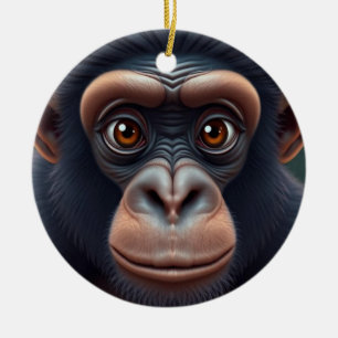 Décoration En Céramique Cute Crazy Funny Chimpanzé Anime Portrait