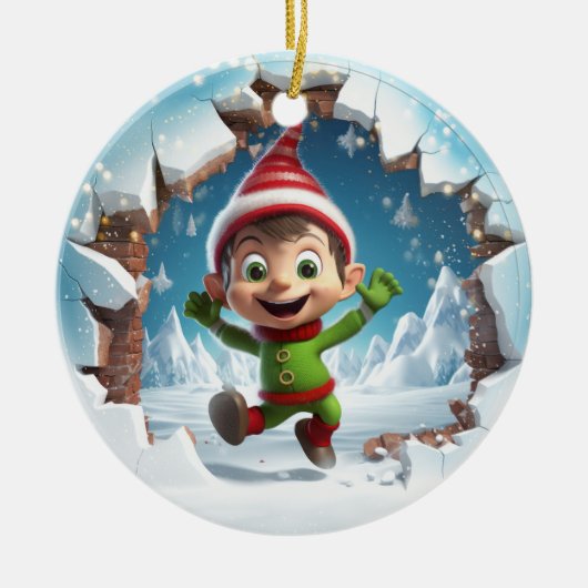 Décoration En Céramique Cute Elf 3D (Devant)