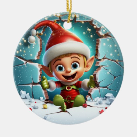 Décoration En Céramique Cute Elf 3D (Devant)