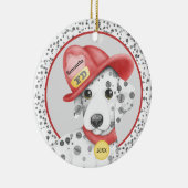 Décoration En Céramique Cute Fire Fighter Dalmatian Puppy Personnalisé (Droite)