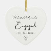 Décoration En Céramique Cute first Christmas engaged minimal (Devant)