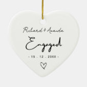 Décoration En Céramique Cute first Christmas engaged minimal (Dos)