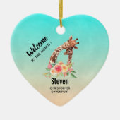 Décoration En Céramique Cute Giraffe Aquarelle Maman & Bébé (Devant)