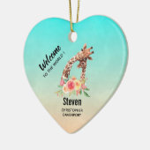 Décoration En Céramique Cute Giraffe Aquarelle Maman & Bébé (Gauche)