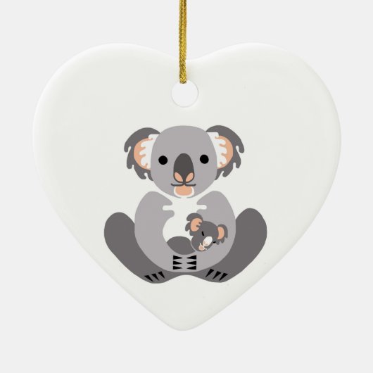 Décoration En Céramique Cute J'aime KOALAS -Marsupial- Vert (Dos)