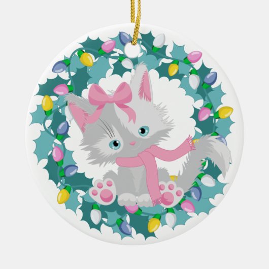 Décoration En Céramique Cute Kitten en couronne (Devant)