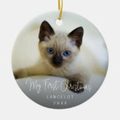 Décoration En Céramique Cute Kitten Photo Chat Noël (Devant)