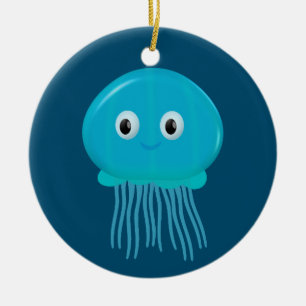 Décoration En Céramique Cute méduse Cartoon Dans L'Océan Bleu