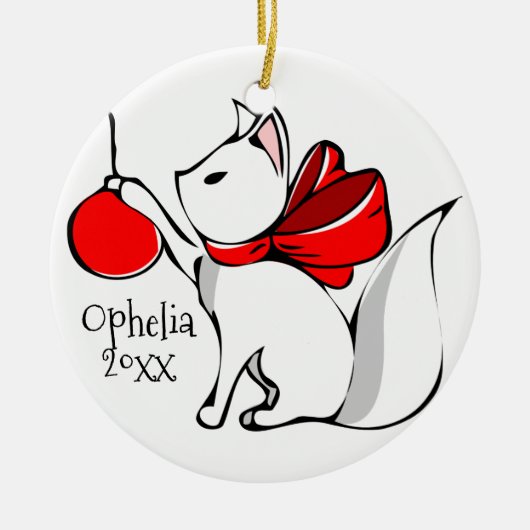 Décoration En Céramique Cute Meowy Kitties de Noël (Devant)