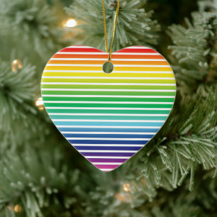 Décoration En Céramique Cute orgueilleuse lgbtq rainbow rayures coeur moti