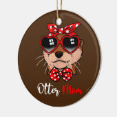 Décoration En Céramique Cute Otter Maman Drôle Bow Turban Lunettes (Gauche)