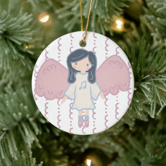 Décoration En Céramique Cute Pastel Noël Angel Année personnalisée (Arbre)