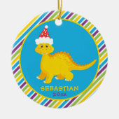 Décoration En Céramique Cute Personalized Christmas Dinosaur Striped (Devant)