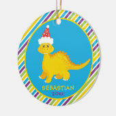 Décoration En Céramique Cute Personalized Christmas Dinosaur Striped (Gauche)