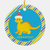 Décoration En Céramique Cute Personalized Christmas Dinosaur Striped (Dos)