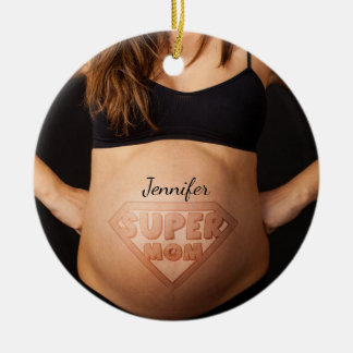 Décoration En Céramique Cute Personnalisé Super Maman Ventre Enceinte