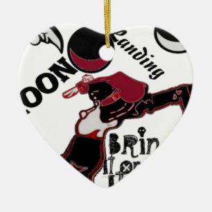 Décoration En Céramique Cute rétro vintage Apportez-le sur Lune Landing Ho