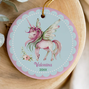 Décoration En Céramique Cute rose licorne fille vacances gardien