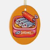 Décoration En Céramique Cute Sardines Can Pink Orange (Droite)