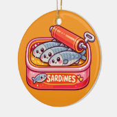Décoration En Céramique Cute Sardines Can Pink Orange (Gauche)