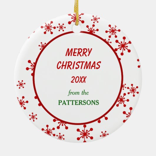 Décoration En Céramique Cute Sibérienne Husky Puppy Snowflake (Dos)