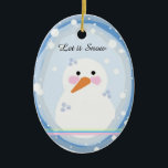 Décoration En Céramique Cute Snowman<br><div class="desc">Un gentil petit bonhomme de neige à l'air si mignon avec des joues roses et des flocons de neige tout autour de lui.</div>