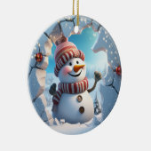 Décoration En Céramique Cute Snowman 3D (Droite)