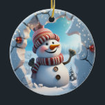 Décoration En Céramique Cute Snowman 3D<br><div class="desc">Cute Snowman 3D</div>
