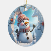 Décoration En Céramique Cute Snowman 3D (Gauche)