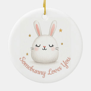 Décoration En Céramique Cute Somebunny Aime Vous Bunny Personnalisable