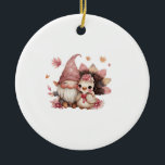 Décoration En Céramique Cute Thanksgiving Gnome with Turkey Illustration C<br><div class="desc">Cute Thanksgiving Gnome with Turkey Illustration Classic T-Shirt</div>