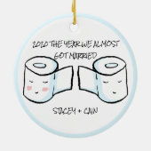 Décoration En Céramique Cute Toilet Paper Covid 2020 Mariage reporté (Dos)