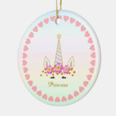 Décoration En Céramique Cute Unicorne, Fleurs, Coeurs & Confetti Or (Gauche)